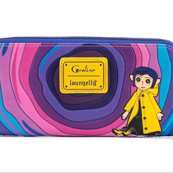Loungefly Coraline Raincoat and Coraline Doll Portal Wallet & Button Key - Picture 9 of 11